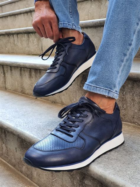 sneakers navy blue|navy blue men sneakers.